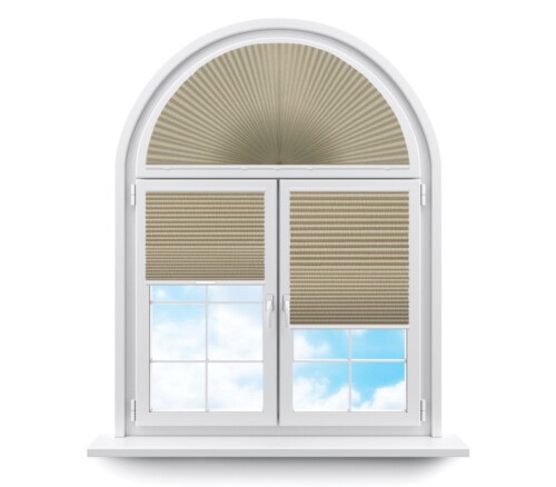 Плиссе арочные (шторы, жалюзи) оттава б.о св коричневый цена. Купить в «Мастерская Жалюзи»