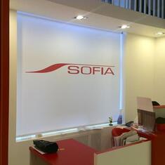 Рулонные шторы с логотипом компании цена. Купить в «Мастерская Жалюзи»