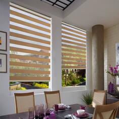 Рулонные шторы День Ночь на большое окно цена. Купить в «Мастерская Жалюзи»