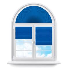 Плиссе арочные (шторы, жалюзи) шайн голубой
